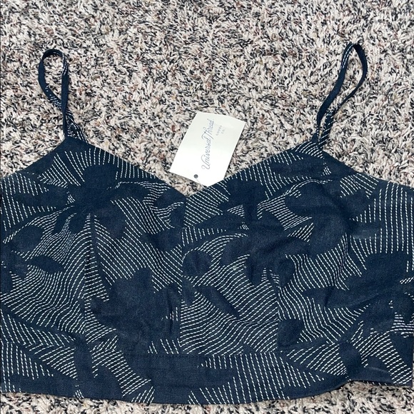 Universal Thread Tops - 🆕 Universal Thread Linen Floral Women's Black White Bra Tank Smock Size S | NWT